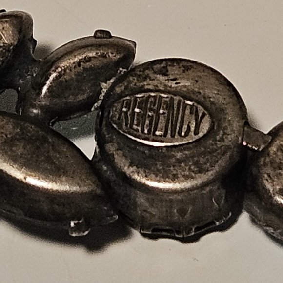 Stunning Estate Jewelry Vintage Regency Necklace Blue Rhinestones AB Finish - Picture 4 of 4